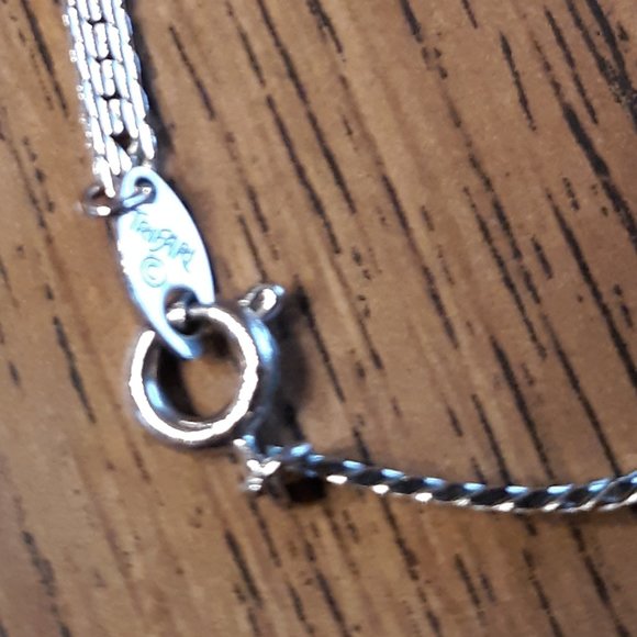 Vintage Silver tone Necklace by Trafari 15"L - Picture 9 of 11